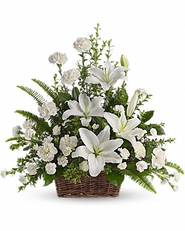 Peaceful White Lily Basket